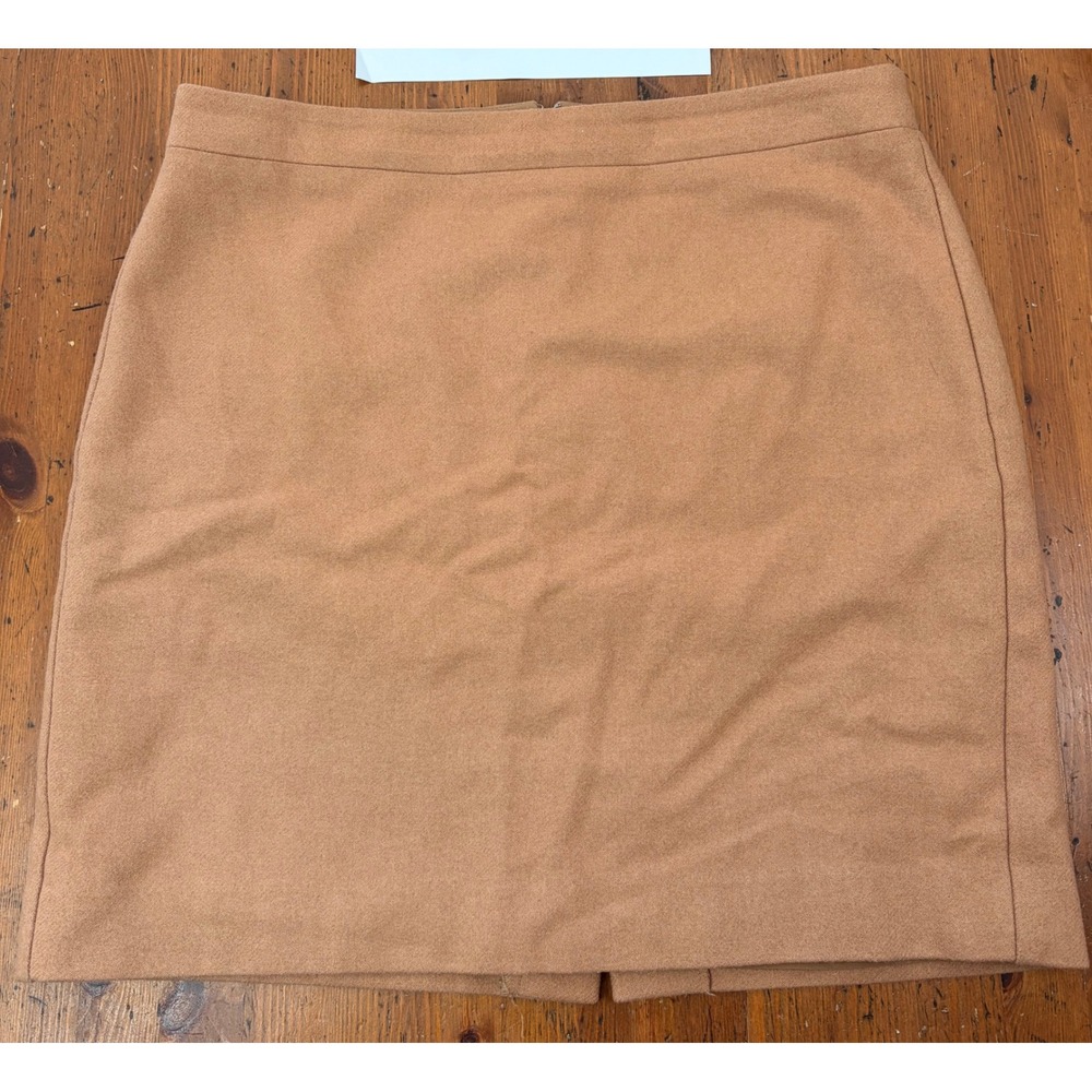 J.CREW Camel Tan Wool Blend Pencil Skirt 12 Professional Career Office 46575